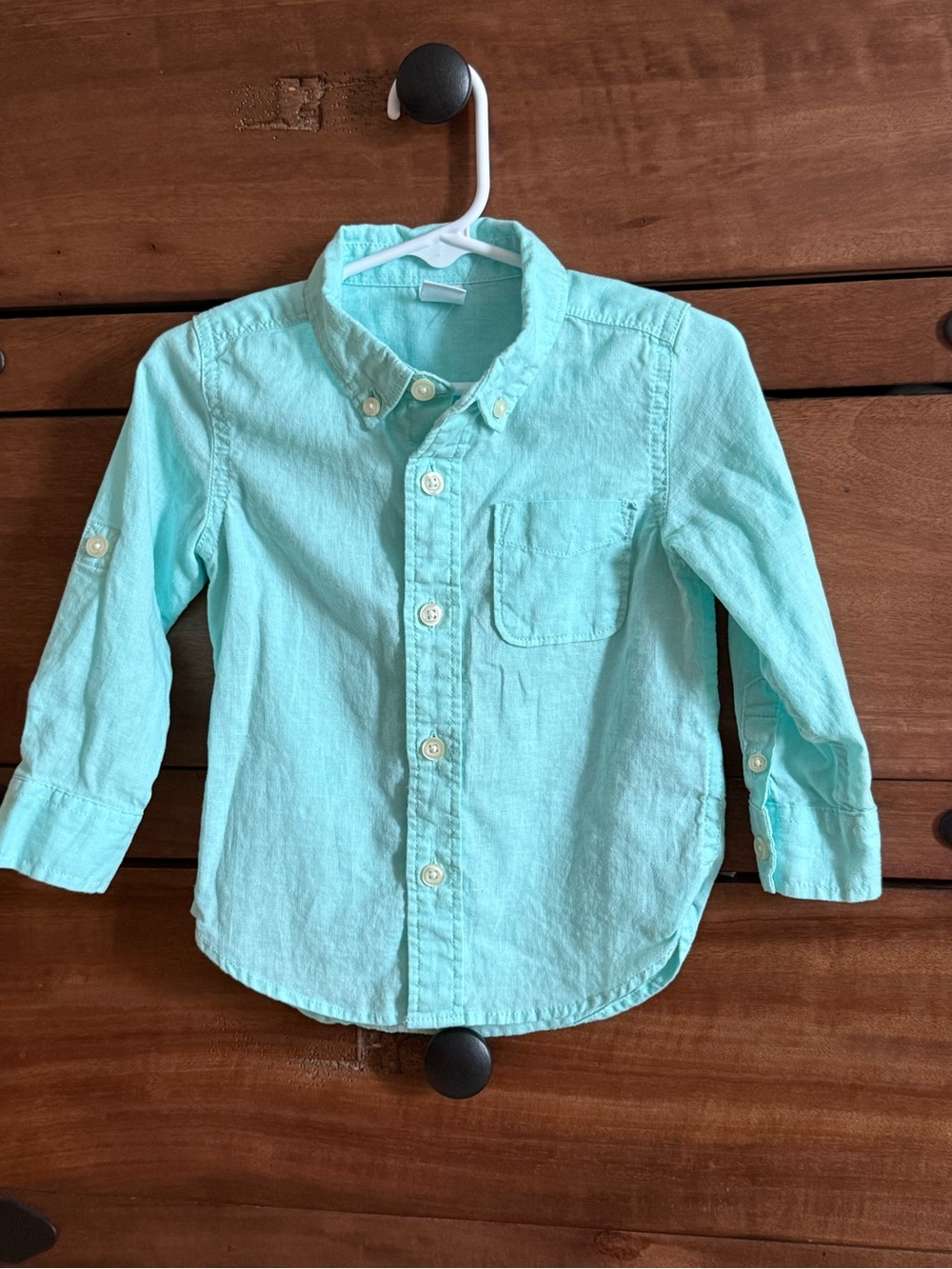 GAP Light Aqua Button-Down Shirt for Toddler